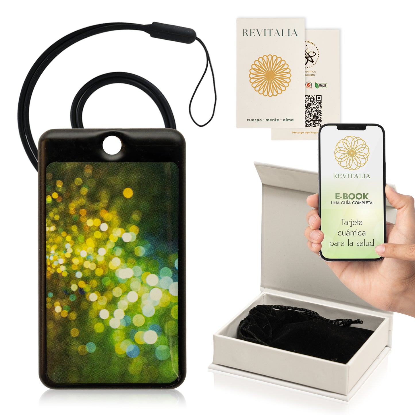 Tarjeta cuántica - Incluido: (Cordón ionizado + Guía de Regalo+ Certificado)